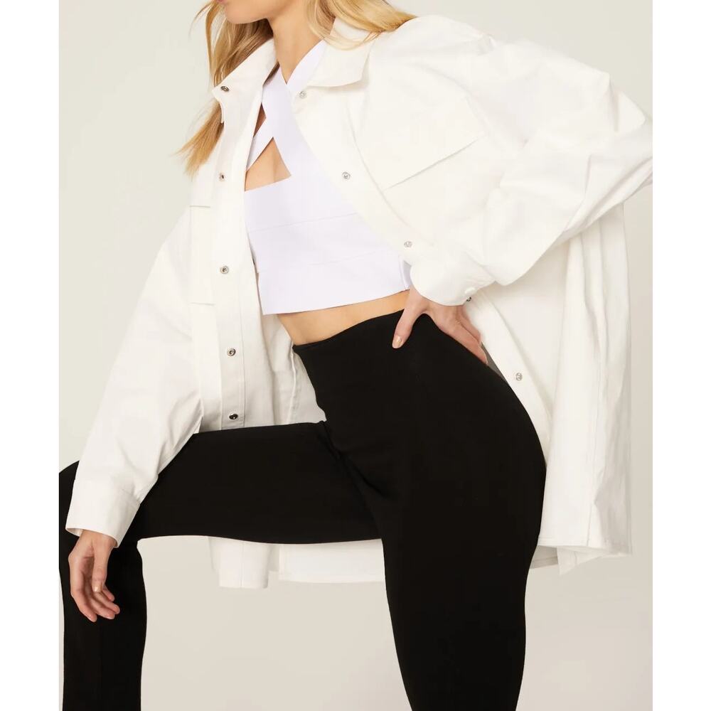 Herv By Herv Lger White Oversized Shirt Jacket